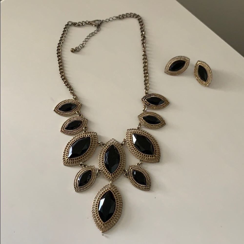 Statement necklace and earrings